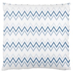 Chevrons Bleus/blanc Standard Flano Cushion Case (one Side) by kcreatif