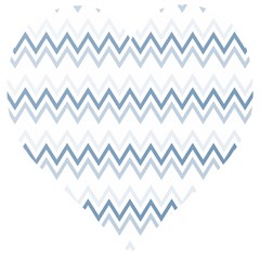 Chevrons Bleus/blanc Wooden Puzzle Heart by kcreatif