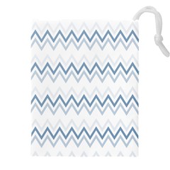 Chevrons Bleus/blanc Drawstring Pouch (4xl) by kcreatif