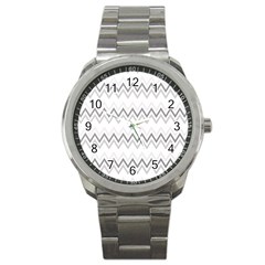 Chevrons Gris/blanc Sport Metal Watch by kcreatif