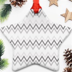 Chevrons Gris/blanc Star Ornament (two Sides) by kcreatif