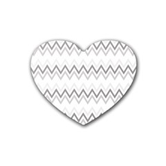 Chevrons Gris/blanc Heart Coaster (4 Pack)  by kcreatif