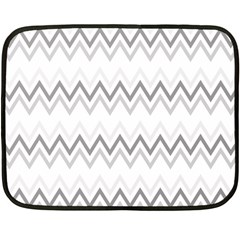 Chevrons Gris/blanc Double Sided Fleece Blanket (mini)  by kcreatif