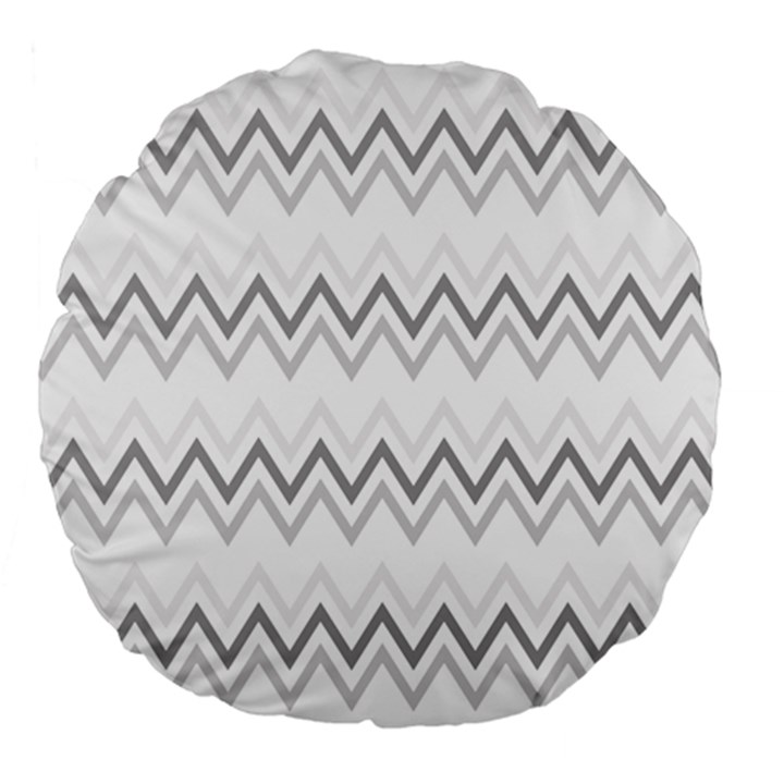 Chevrons Gris/Blanc Large 18  Premium Round Cushions