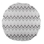 Chevrons Gris/Blanc Large 18  Premium Round Cushions Back