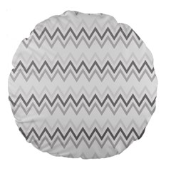 Chevrons Gris/blanc Large 18  Premium Flano Round Cushions by kcreatif