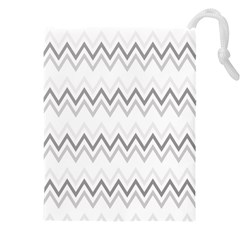 Chevrons Gris/blanc Drawstring Pouch (4xl) by kcreatif