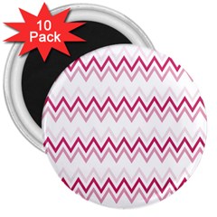 Chevrons Rose/blanc 3  Magnets (10 Pack)  by kcreatif