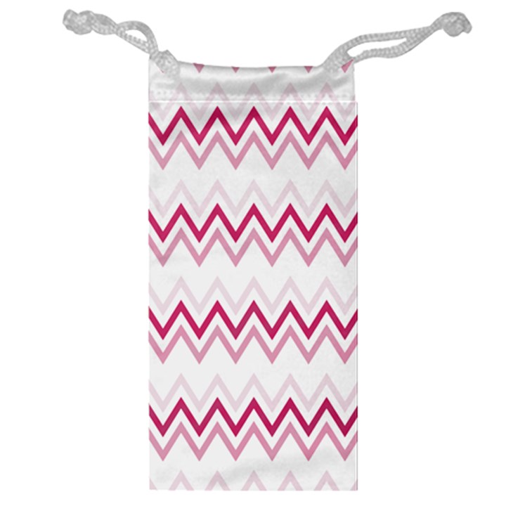 Chevrons Rose/Blanc Jewelry Bag