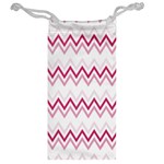 Chevrons Rose/Blanc Jewelry Bag Back