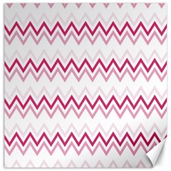 Chevrons Rose/blanc Canvas 20  X 20  by kcreatif