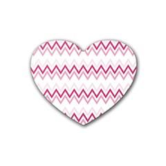 Chevrons Rose/blanc Heart Coaster (4 Pack)  by kcreatif