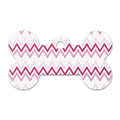 Chevrons Rose/blanc Dog Tag Bone (two Sides) by kcreatif