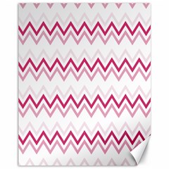 Chevrons Rose/blanc Canvas 11  X 14  by kcreatif