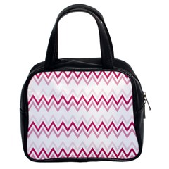 Chevrons Rose/blanc Classic Handbag (two Sides) by kcreatif