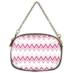 Chevrons Rose/blanc Chain Purse (one Side) by kcreatif