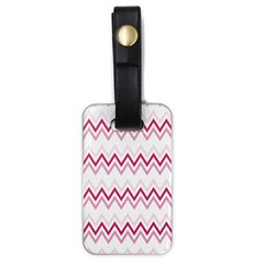 Chevrons Rose/blanc Luggage Tag (one Side) by kcreatif