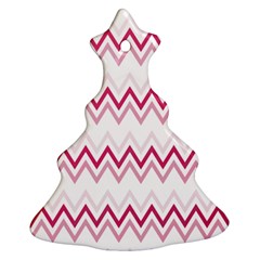 Chevrons Rose/blanc Ornament (christmas Tree)  by kcreatif