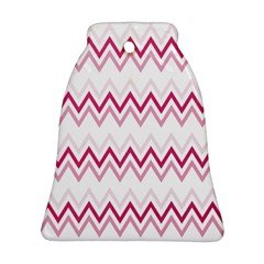 Chevrons Rose/blanc Bell Ornament (two Sides) by kcreatif