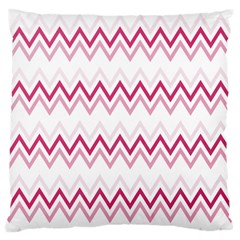 Chevrons Rose/blanc Large Cushion Case (two Sides) by kcreatif