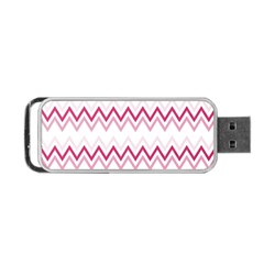 Chevrons Rose/blanc Portable Usb Flash (two Sides) by kcreatif