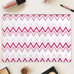 Chevrons Rose/blanc Cosmetic Bag (xxl) by kcreatif