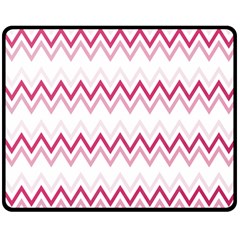 Chevrons Rose/blanc Double Sided Fleece Blanket (medium) 