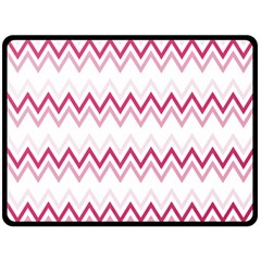 Chevrons Rose/blanc Double Sided Fleece Blanket (large)  by kcreatif