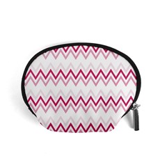 Chevrons Rose/blanc Accessory Pouch (small) by kcreatif