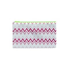 Chevrons Rose/blanc Cosmetic Bag (xs) by kcreatif