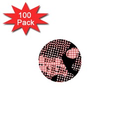 Abstrait Effet Formes Noir/rose 1  Mini Buttons (100 Pack)  by kcreatif