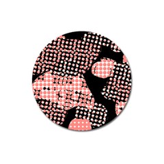 Abstrait Effet Formes Noir/rose Magnet 3  (round) by kcreatif