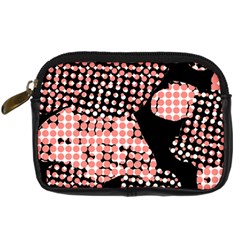 Abstrait Effet Formes Noir/rose Digital Camera Leather Case by kcreatif