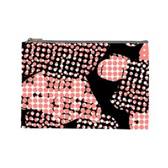 Abstrait Effet Formes Noir/rose Cosmetic Bag (large) by kcreatif