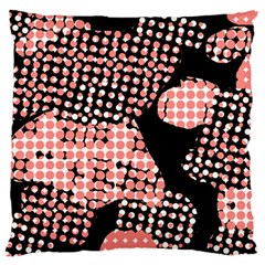 Abstrait Effet Formes Noir/rose Large Flano Cushion Case (one Side) by kcreatif