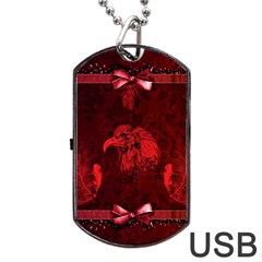 Awesome Eagle Dog Tag Usb Flash (one Side) by FantasyWorld7