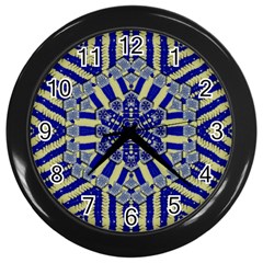 Wood Flower And Matches Mandala Vintage Wall Clock (black) by pepitasart