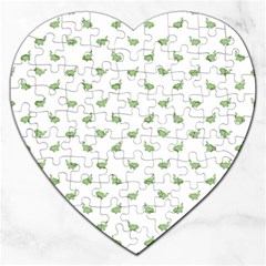 Iguana Sketchy Cartoon Style Drawing Pattern 2 Jigsaw Puzzle (heart) by dflcprintsclothing