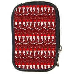 Bearded Santa Pattern Compact Camera Leather Case by bloomingvinedesign