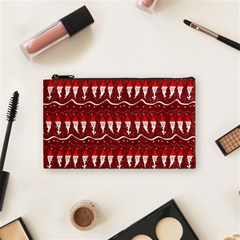 Bearded Santa Pattern Cosmetic Bag (small) by bloomingvinedesign