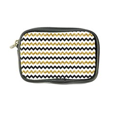 Black And Gold Glitters Zigzag Retro Pattern Golden Metallic Texture Coin Purse by genx