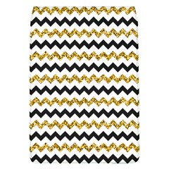 Black And Gold Glitters Zigzag Retro Pattern Golden Metallic Texture Removable Flap Cover (l) by genx