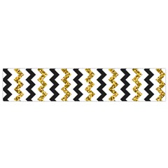 Black And Gold Glitters Zigzag Retro Pattern Golden Metallic Texture Small Flano Scarf by genx