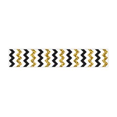 Black And Gold Glitters Zigzag Retro Pattern Golden Metallic Texture Flano Scarf (mini) by genx