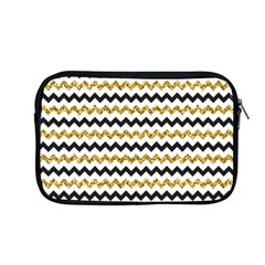 Black And Gold Glitters Zigzag Retro Pattern Golden Metallic Texture Apple Macbook Pro 13  Zipper Case by genx