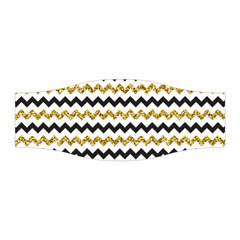 Black And Gold Glitters Zigzag Retro Pattern Golden Metallic Texture Stretchable Headband by genx