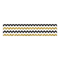 Black And Gold Glitters Zigzag Retro Pattern Golden Metallic Texture Velvet Scrunchie by genx