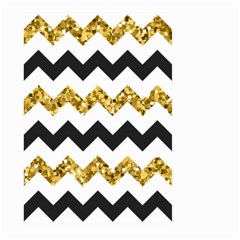 Black And Gold Glitters Zigzag Retro Pattern Golden Metallic Texture Large Garden Flag (two Sides) by genx