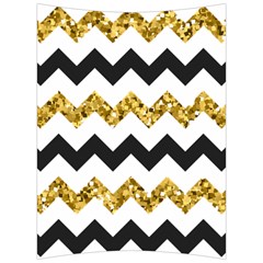 Black And Gold Glitters Zigzag Retro Pattern Golden Metallic Texture Back Support Cushion by genx