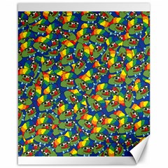 Clown World Pepe The Frog Honkhonk Meme Kekistan Funny Pattern Blue  Canvas 16  X 20  by snek